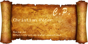 Christian Péter névjegykártya